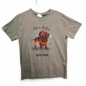 Comfort Threads Life Is Better With a Dachshund Tee Sz M NWT Dog Lover Fur Baby